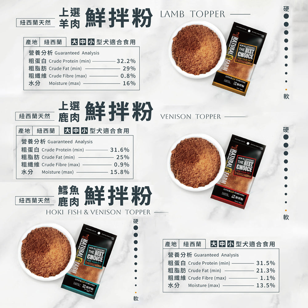 Natural Farm 自然牧場 紐西蘭天然 佐餐粉 鹿骨粉 鮮拌粉 狗零食 狗點心 挑嘴狗