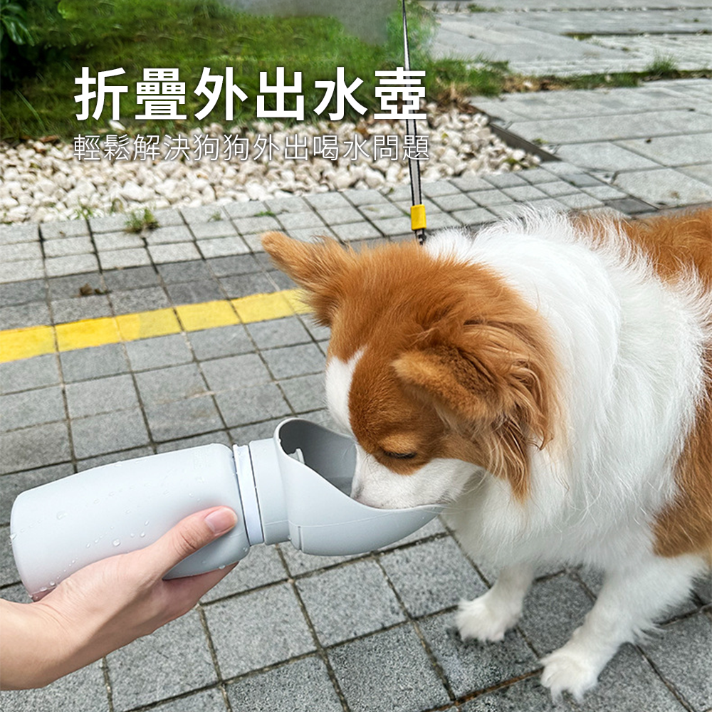 Drupi 戶外矽膠折疊外出水壺 狗狗隨行水杯 外出戶外便攜式旅行可折疊水壺 遛狗用飲水器