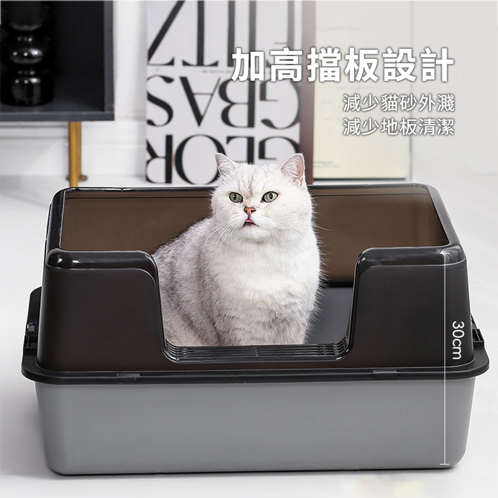YoMix 側開口塑膠貓砂盆 貓咪廁所 貓便盆 貓砂 大貓盆