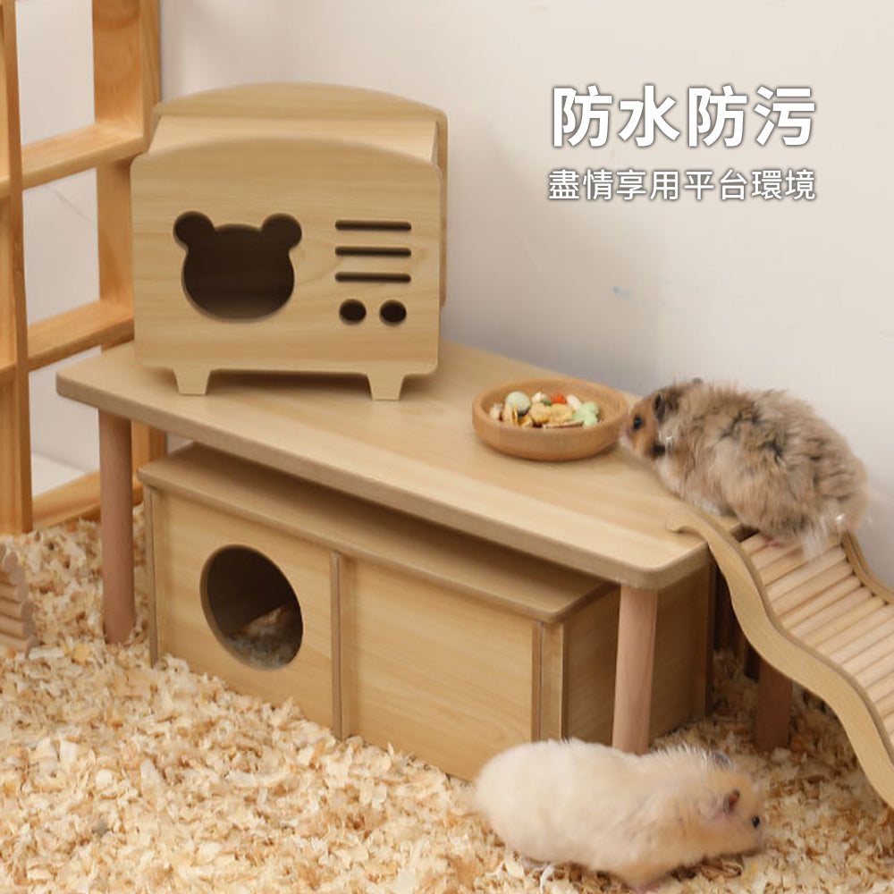 MY 倉鼠實木平台 寵物用品 倉鼠造景用品 寵物躲避窩 木質小平台