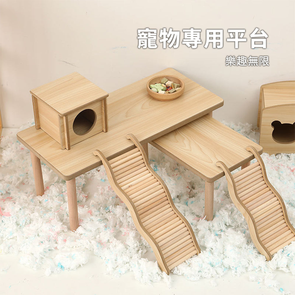 MY 倉鼠實木平台 寵物用品 倉鼠造景用品 寵物躲避窩 木質小平台