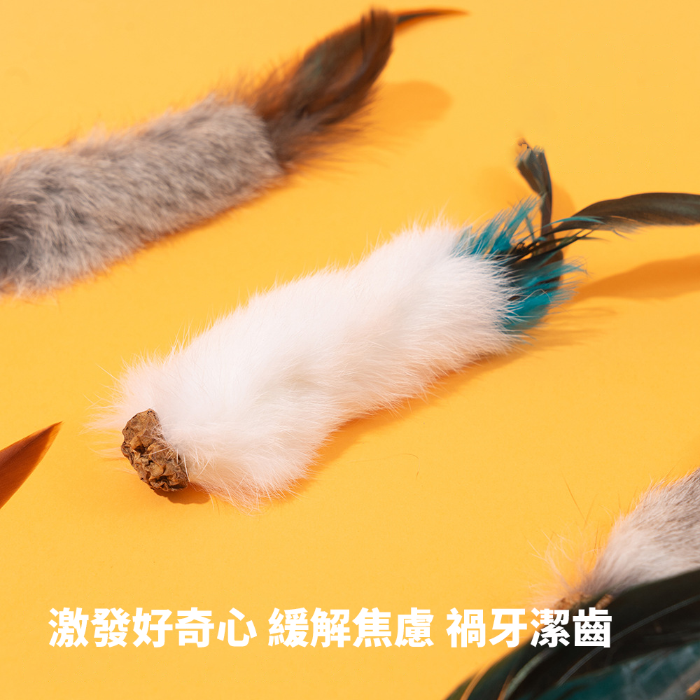 AHWOO 兔毛 蟲癭果 咬咬貓 玩具 貓玩具 天然兔毛蟲 癭果 羽毛 磨牙 啃咬 自嗨 解悶 自己玩 逗貓神器 貓咪