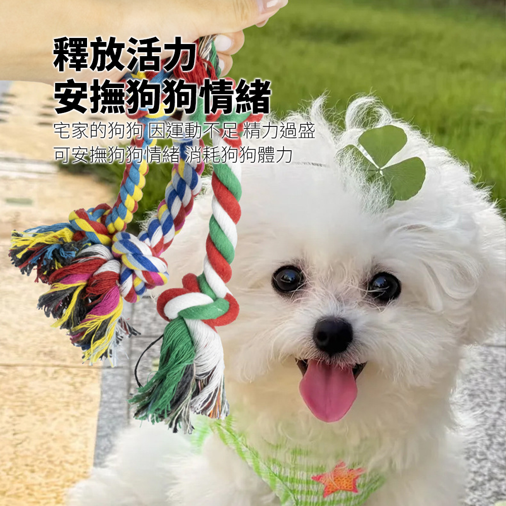 ROOOPE 手工棉繩 中小型犬 寵物棉繩 寵物狗玩具 磨牙潔齒 狗狗專用拉扯玩具 批發狗咬耐用款