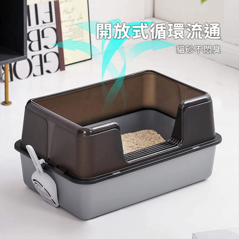 YoMix 側開口塑膠貓砂盆 貓咪廁所 貓便盆 貓砂 大貓盆