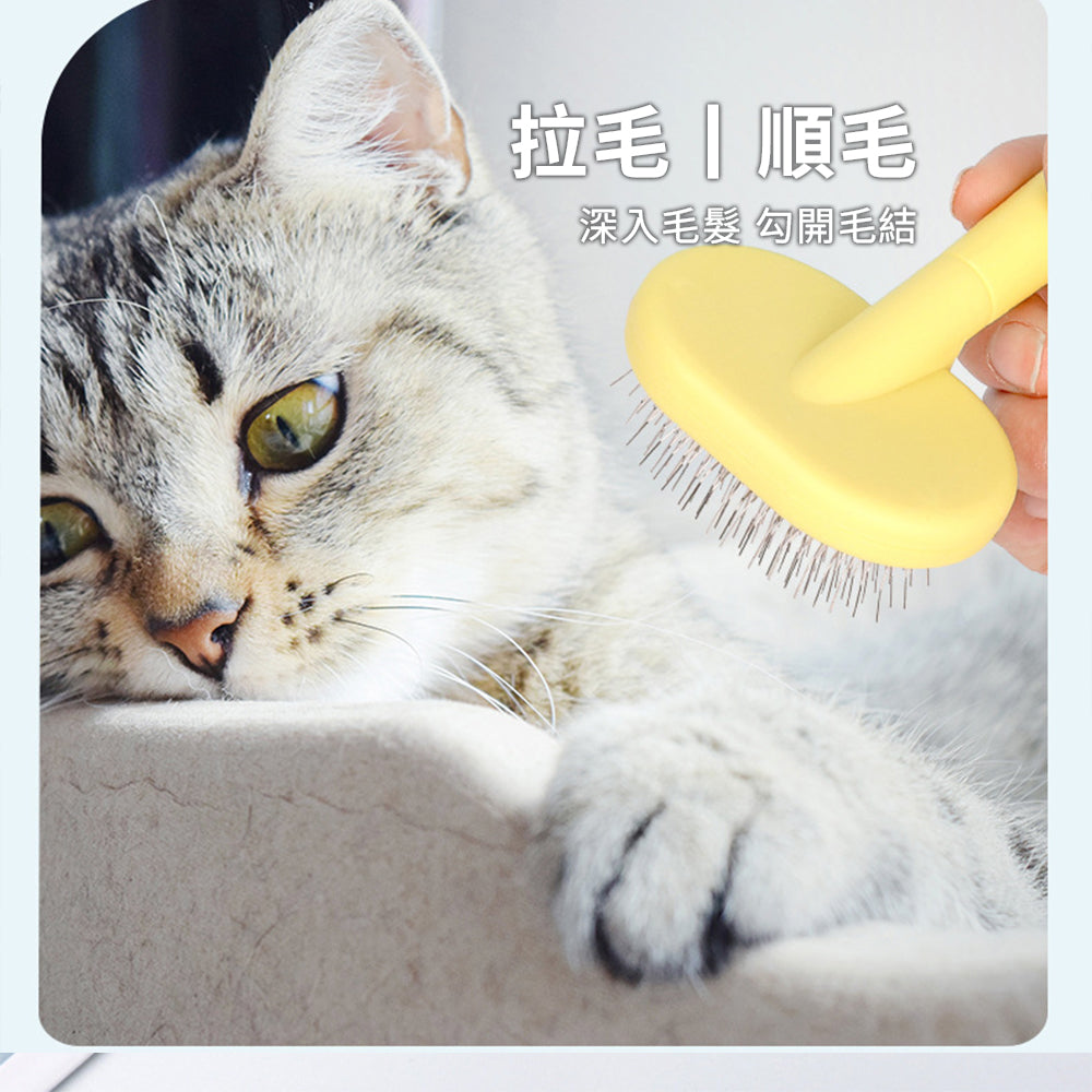 Sloppup 迷你拉毛針梳 寵物迷你拉毛針梳 貓咪塑膠美容貓梳子 去浮毛開結 狗梳子 寵物用品