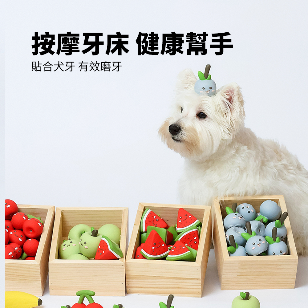 Roroarrr 天然乳膠發聲玩具 水果系列 狗玩具 可愛造型 天然玩具 安全玩具 水果造型