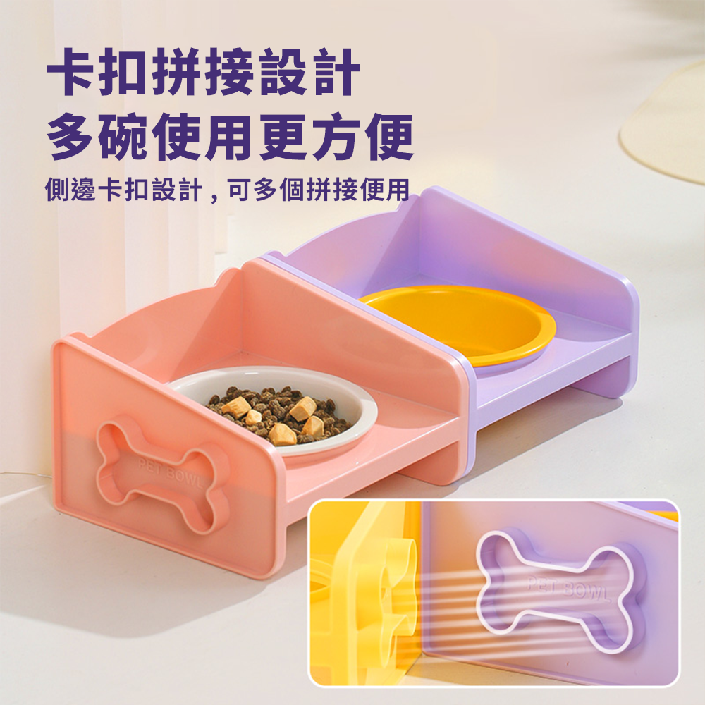 YoMix 方方 陶瓷碗 增高碗 防蟻碗 防溢碗 不銹鋼 防打翻 防溢食 水碗 寵物碗 狗碗 貓咪碗