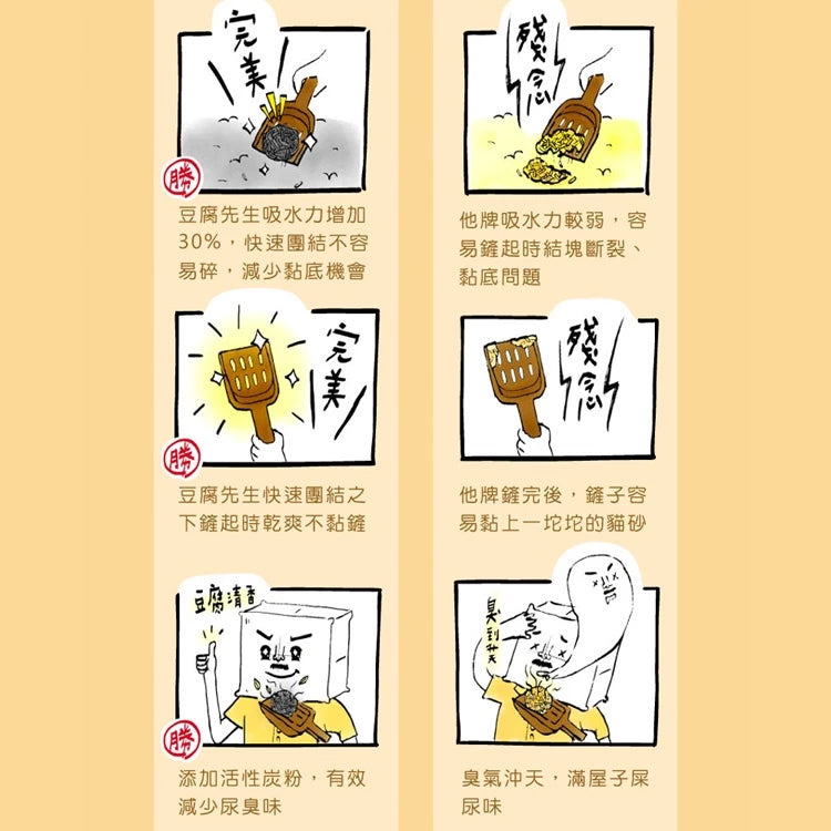 豆腐先生 貓砂 豆腐砂 破碎形 條型 植物砂 活性碳 可沖馬桶 凝結強