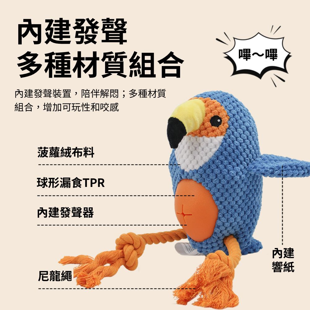餵根蔬 漏食 森林鳥 狗玩具 寵物耐咬玩具 棉繩玩具 發聲玩具 寵物玩具 磨牙潔齒玩具 漏食玩具