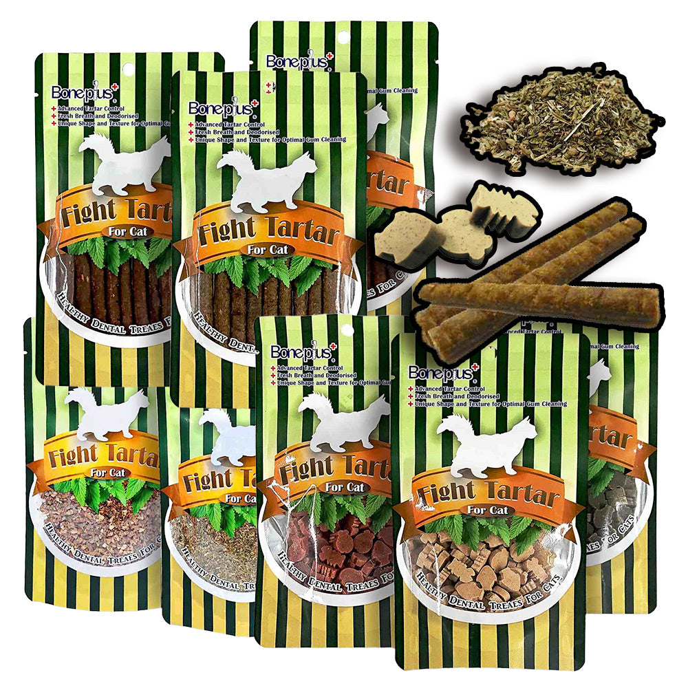 Bone Plus 貓專用 魚型薄荷潔牙骨 魚肉薄荷潔牙條 貓薄荷 木天蓼蟲癭果 貓用潔牙骨 潔牙骨