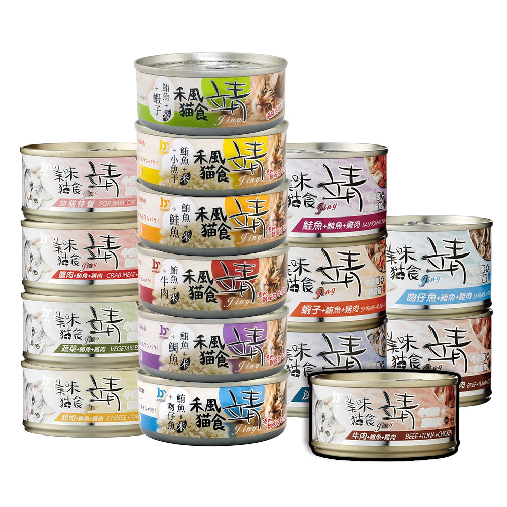 Jing 靖 貓罐頭 80g 貓咪餐罐 貓食 全齡貓 副食罐 貓罐 毛掌櫃寵物