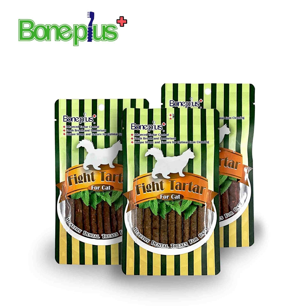 Bone Plus 貓專用 魚型薄荷潔牙骨 魚肉薄荷潔牙條 貓薄荷 木天蓼蟲癭果 貓用潔牙骨 潔牙骨