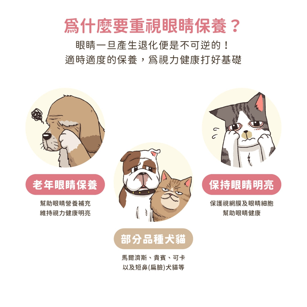 汪喵星球 護眼好明亮保養粉50顆 寵物葉黃素 蝦紅素 魚油