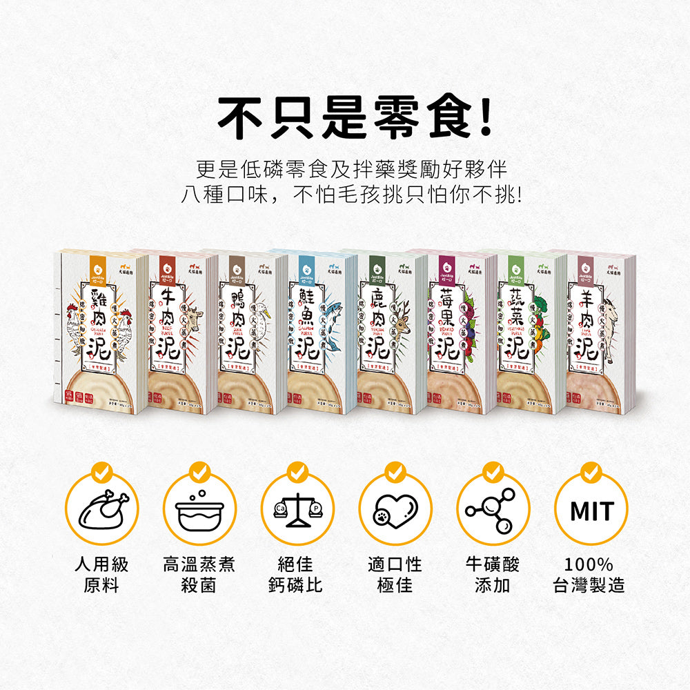 JustBite 咬一口 JUST就是 肉泥 犬貓適用 8種口味 貓狗零食 補充水分 鹿 牛 雞 鮭魚 鴨肉 40g 狗罐頭