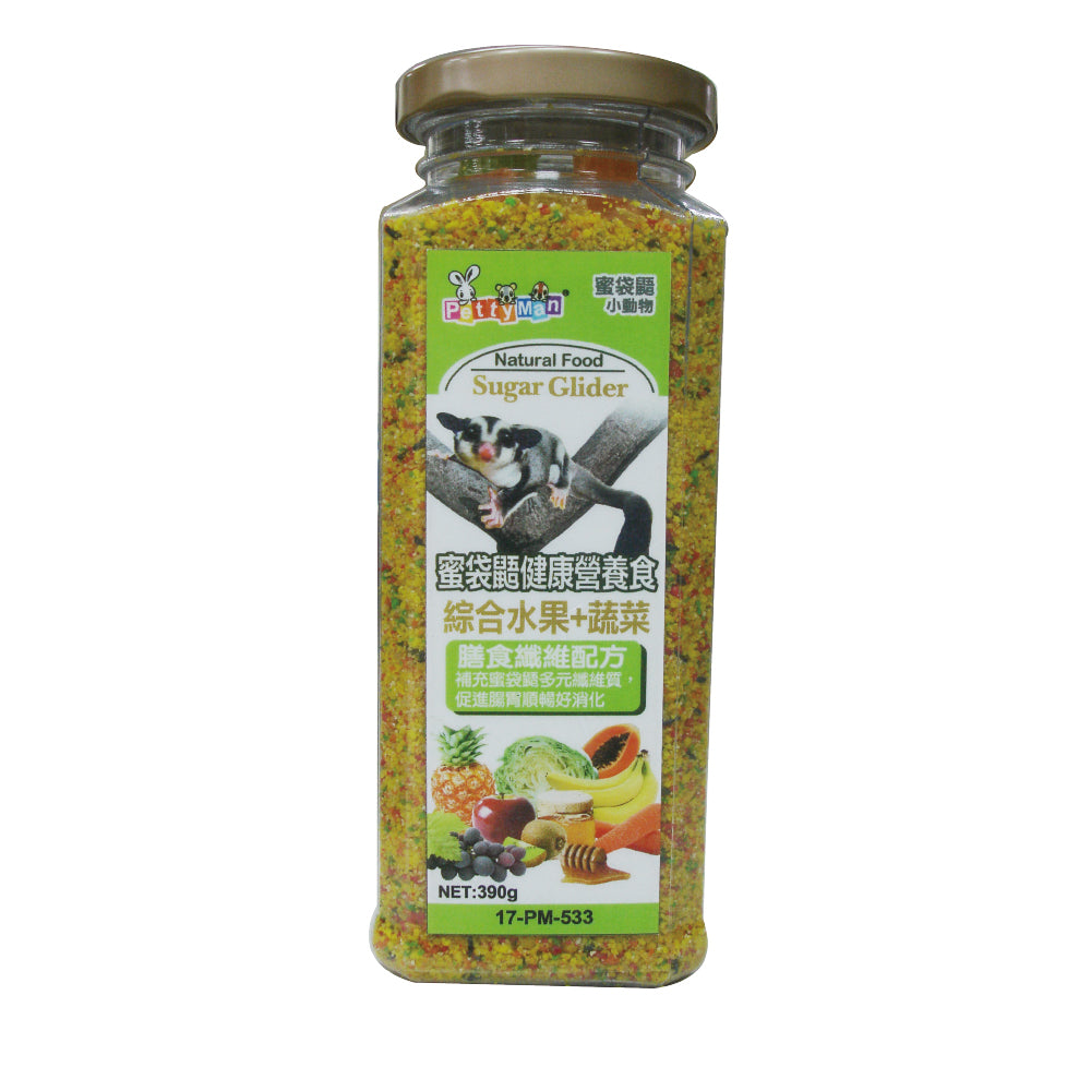 PettyMan 蜜袋鼯健康食-綜合水果 390g 蜜袋鼯飼料 小寵飼料 蜜袋鼯主食 蜜袋鼯食物 蜜袋鼯