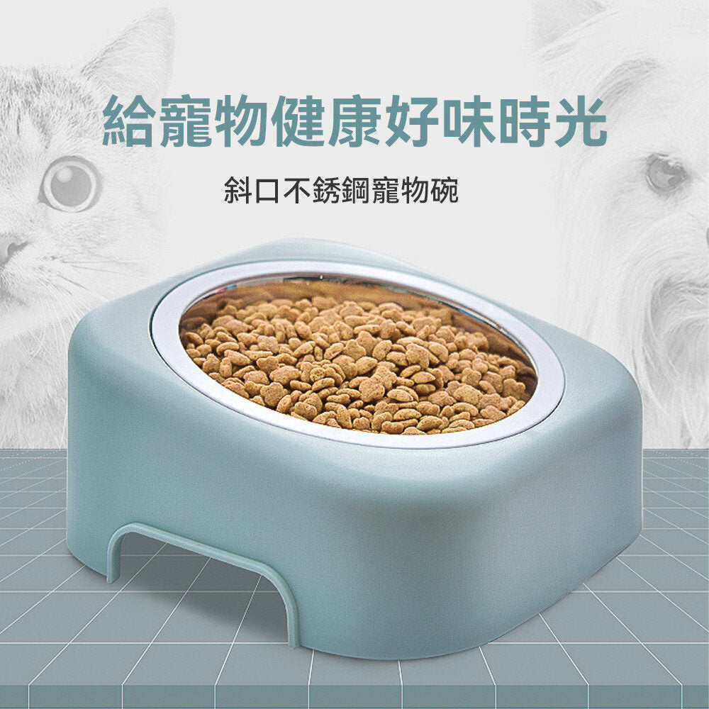 YK斜坡不銹鋼單碗 不銹鋼寵物碗 寵物碗 寵物盆 狗碗 貓碗 塑膠碗 寵物