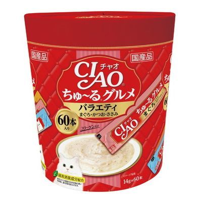 CIAO 日本製 家庭號 桶裝 貓用肉泥桶 14g/120入 ( 貓肉泥 零食 燒肉泥 肉泥 貓零食 )