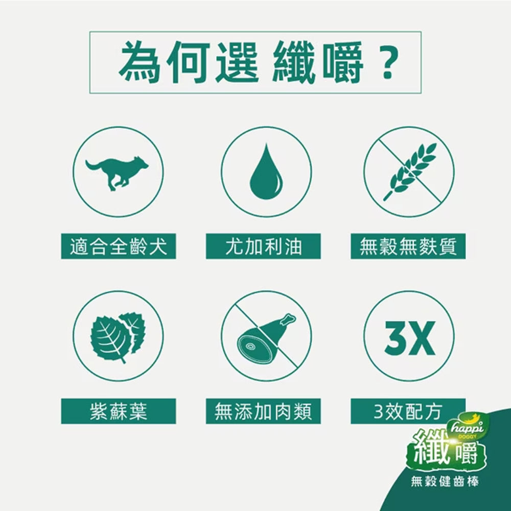纖嚼無穀蔬食健齒棒 犬用潔牙骨 潔牙棒 狗零食 潔牙骨