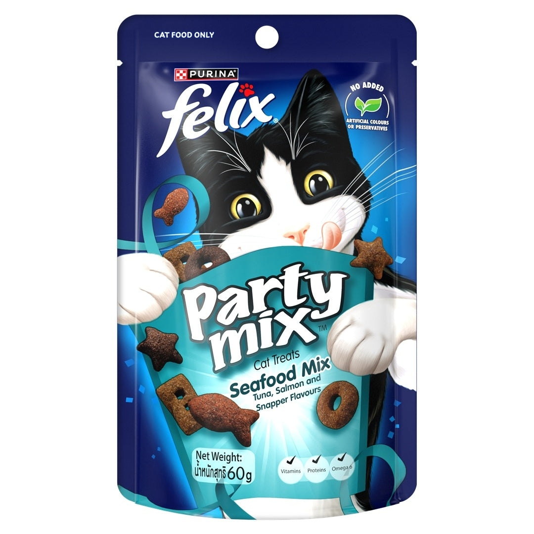 Felix Party Mix 貓脆餅 菲力貓 香酥捲 貓點心 貓食品 貓餅乾 喜躍 貓零食 Play tube