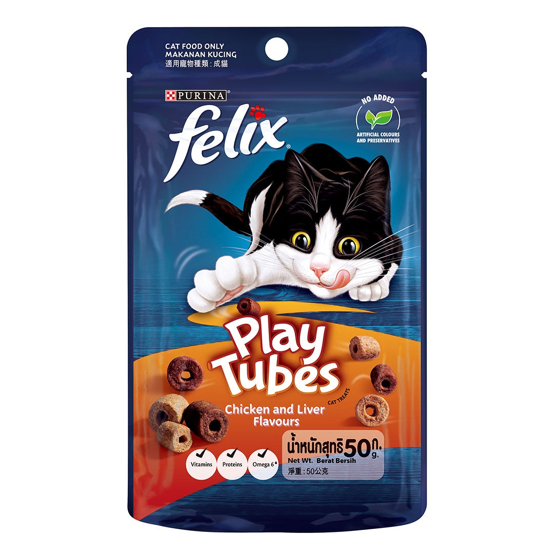 Felix Party Mix 貓脆餅 菲力貓 香酥捲 貓點心 貓食品 貓餅乾 喜躍 貓零食 Play tube
