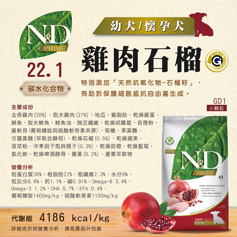 法米納ND 天然狗糧全品項1.5~5kg 無穀 南瓜無穀 小顆粒 潔牙顆粒 幼犬 全齡犬 狗飼料