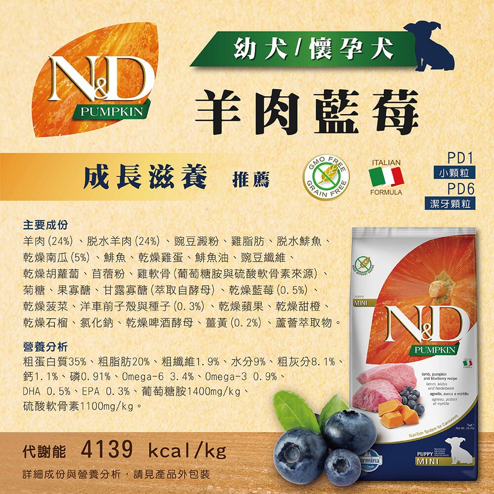 法米納ND 天然狗糧全品項1.5~5kg 無穀 南瓜無穀 小顆粒 潔牙顆粒 幼犬 全齡犬 狗飼料