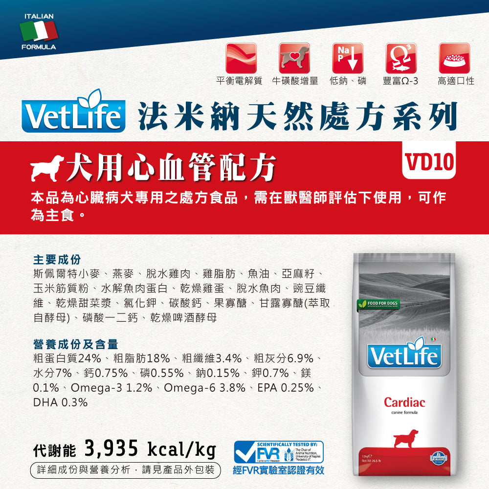VET LIFE法米納 狗處方糧 關節 腸胃道 肝臟 泌尿道 腎臟 體重 心血管 血糖 低敏 狗飼料