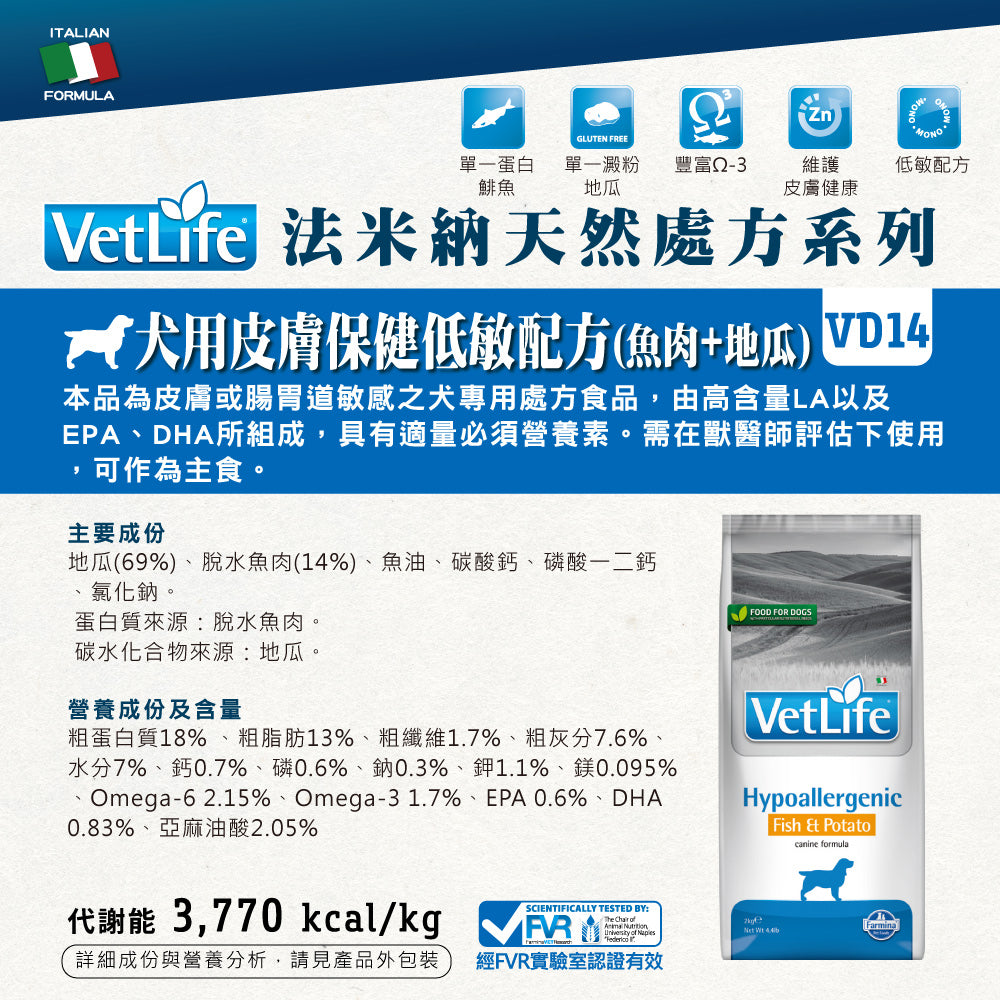 VET LIFE法米納 狗處方糧 關節 腸胃道 肝臟 泌尿道 腎臟 體重 心血管 血糖 低敏 狗飼料