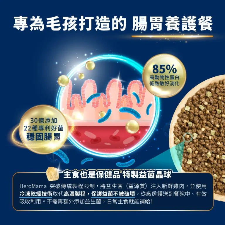 HeroMama 英雄媽 益生菌凍乾晶球貓糧 原肉凍乾糧 無穀 貓飼料