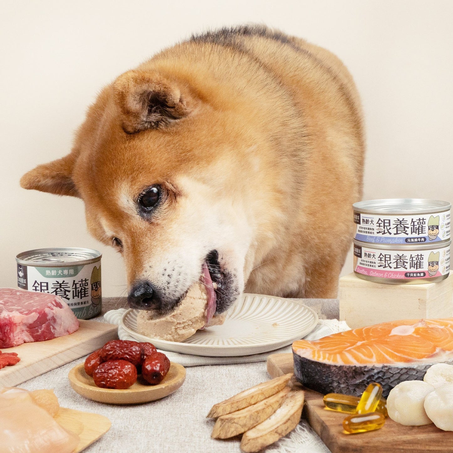 汪喵星球 銀養罐 熟齡犬 無膠銀養主食罐 80g/165g 95%含肉量 狗罐頭 老犬罐