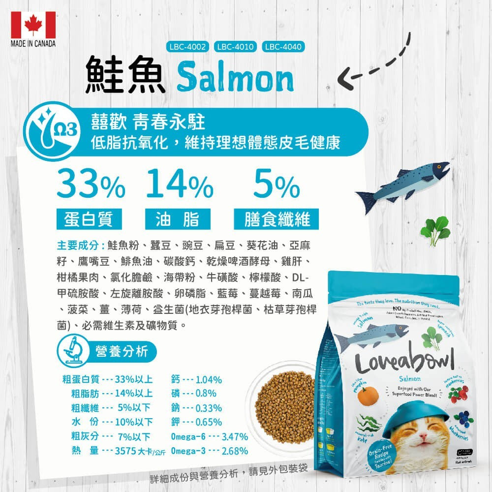 Loveabowl 囍碗 無穀貓飼料 加拿大無穀貓飼料 貓乾糧 貓糧