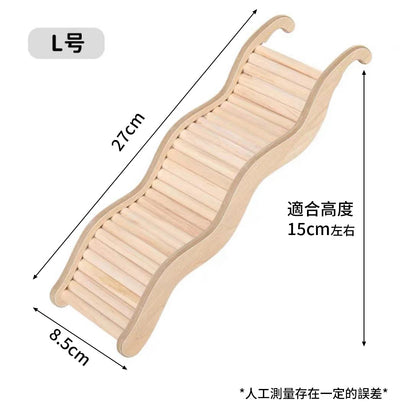 MY倉鼠實木波浪梯 波浪攀爬小樓梯 木製倉鼠玩具 造景二層用品
