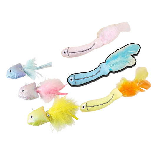 Duodoo 貓薄荷貓玩具 羽毛 魚兒 仿真 羽毛魚 貓咪 玩具 自嗨 解悶 含貓草 新款 貓薄荷 玩具 耐抓耐咬