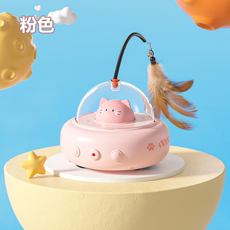 智能幽浮電動貓玩具 寵物玩具 電動逗貓棒 逗貓棒 智能逗貓玩具 貓咪玩具 智能玩具