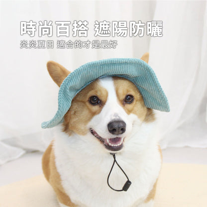 寵物帽 漁夫帽 戶外遮陽帽 寵物帽子 帽子 寵物遮陽帽 遮陽帽 燈芯絨面料