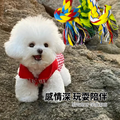 ROOOPE 手工棉繩 中小型犬 寵物棉繩 寵物狗玩具 磨牙潔齒 狗狗專用拉扯玩具 批發狗咬耐用款