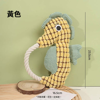 喜多魚 毛絨海馬玩具 貓狗玩具 寵物玩具 毛絨玩偶 寵物互動 仿真海馬 發聲玩具 狗狗陪伴玩偶 磨牙玩偶