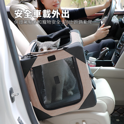 DODOPET 折疊車載籠 狗狗車載籠 大中小型犬車載狗籠 前後排貓窩 寵物籠子 可摺疊設計