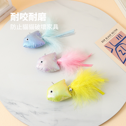 Duodoo 貓薄荷貓玩具 羽毛 魚兒 仿真 羽毛魚 貓咪 玩具 自嗨 解悶 含貓草 新款 貓薄荷 玩具 耐抓耐咬