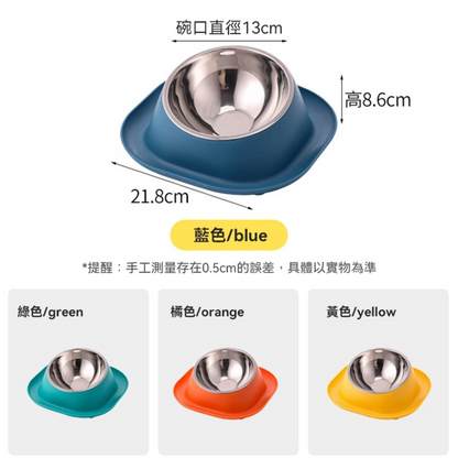HYC不鏽鋼防蟻傾斜 單碗 傾斜寵物碗 寵物食具 不鏽鋼單碗 彩色單碗 貓狗 健康水碗