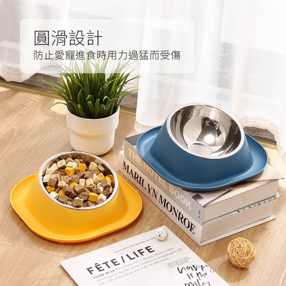 HYC不鏽鋼防蟻傾斜 單碗 傾斜寵物碗 寵物食具 不鏽鋼單碗 彩色單碗 貓狗 健康水碗