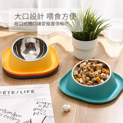 HYC不鏽鋼防蟻傾斜 單碗 傾斜寵物碗 寵物食具 不鏽鋼單碗 彩色單碗 貓狗 健康水碗