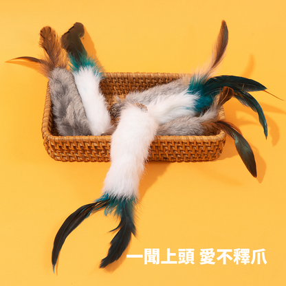 AHWOO 兔毛 蟲癭果 咬咬貓 玩具 貓玩具 天然兔毛蟲 癭果 羽毛 磨牙 啃咬 自嗨 解悶 自己玩 逗貓神器 貓咪