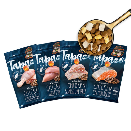 TAPAZO 特百滋 凍乾雙饗宴貓飼料 貓糧 雞肉 鮭魚配方 凍乾飼料 凍乾 貓飼料 毛掌櫃寵物