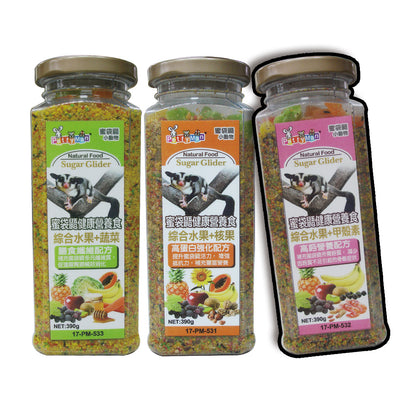 PettyMan 蜜袋鼯健康食-綜合水果 390g 蜜袋鼯飼料 小寵飼料 蜜袋鼯主食 蜜袋鼯食物 蜜袋鼯
