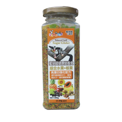 PettyMan 蜜袋鼯健康食-綜合水果 390g 蜜袋鼯飼料 小寵飼料 蜜袋鼯主食 蜜袋鼯食物 蜜袋鼯