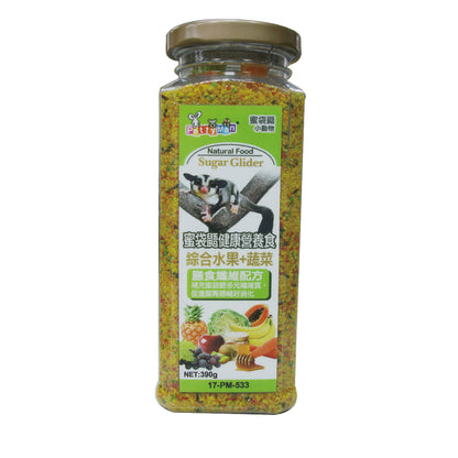 PettyMan 蜜袋鼯健康食-綜合水果 390g 蜜袋鼯飼料 小寵飼料 蜜袋鼯主食 蜜袋鼯食物 蜜袋鼯