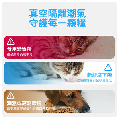 Vegansu 抽乾淨 智能真空儲糧桶  真空 寵物 儲糧桶 密封 防潮 智能 貓糧 儲存桶 狗糧 儲存 收納盒