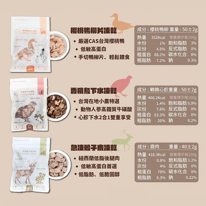 派庫廚房凍乾 純肉凍乾 貓狗凍乾 寵物零食 雞胸肉 骰子牛 鮭魚 丁香魚