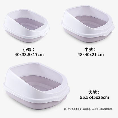 YK高圍欄貓砂盆 半封閉貓砂盆 防外濺貓砂盆 大空間貓廁所 附貓砂鏟 貓咪砂盆 防砂飛濺 貓砂盆踏板